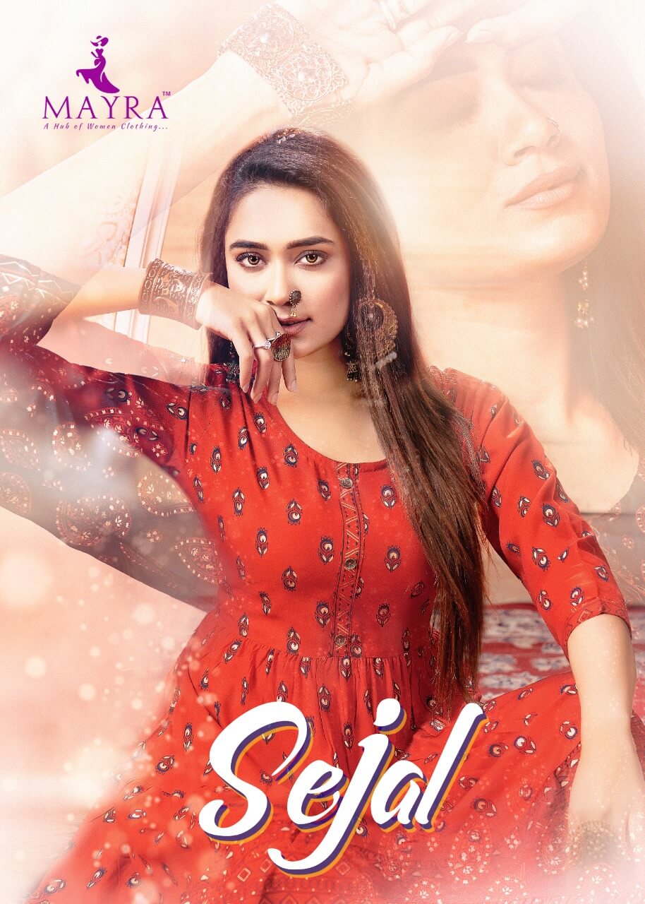Mayra Sejal Rayon Printed Regular Wear Latest Anarkali Kurti Collection